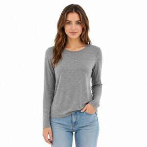 Pure Collection Shirt Womens Medium Gray Crew Neck Long Sleeve Basic Top